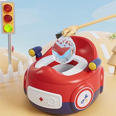 Imagem de Zopsc Assento Penico Com Almofada Macia Antiderrapante, Alças Duplas de Segurança, Fácil Limpeza para Crianças, Meninos e Meninas (Vermelho Azul)