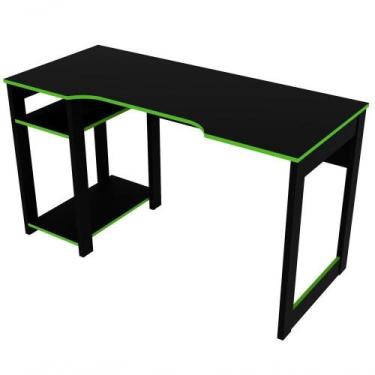 Imagem de Mesa Para Gamer Me4152 Preto Verde Preto Verde - TECNO MOBILI