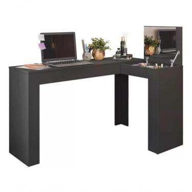 Imagem de Penteadeira Escrivaninha Preto Com Espelho St Plus Preto - MÖBLER