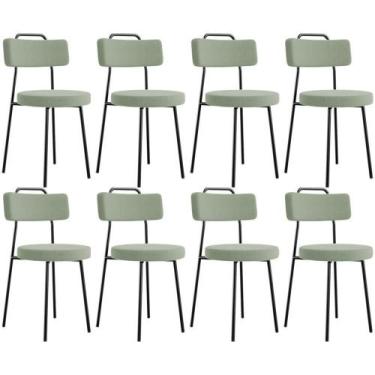 Imagem de Kit 08 Cadeiras Decorativas Estofada Para Sala De Jantar Barcelona L02