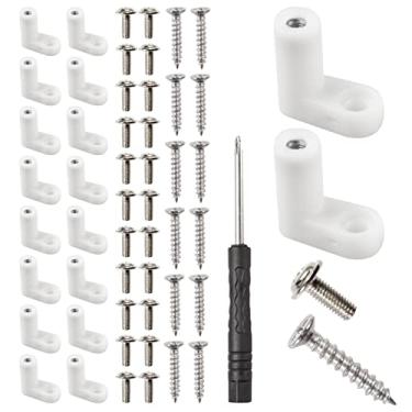 Imagem de 100 peças de pés de montagem de placa PCB tipo L, placa mãe de console de jogos, pés fixos de plástico com parafuso de cabeça cruzada, parafuso autorroscante e chave de fenda