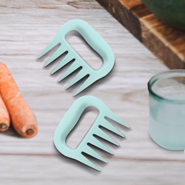 Imagem de 2 peças de garras de carne para grelhadores de montanha - garra de porco desfiada e triturador de carne - garras de grelhar ferramentas de churrasco para triturar carne, defumador, azul