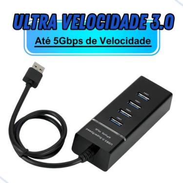 Imagem de Hub Usb 3.0 4 Portas Expansor Rápido 5 Gbps Alta Velocidade - Envio Rá