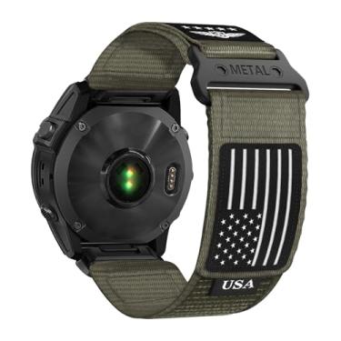 Imagem de Pulseiras masculinas de nylon resistente para Garmin Fenix8 51 mm/Fenix 7X/Fenix 5X/Fenix 6X/5XPlus/6X Pro, pulseira esportiva Quickfit de tecido de substituição para Garmin Instinct 2X/Tactix Delta