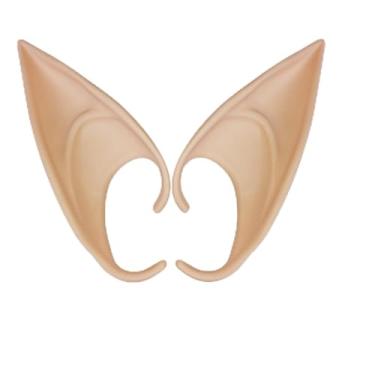 Imagem de 1 par de acessórios de cosplay de orelhas de elfo longas fada Pixie fantasia de festa de Halloween anjo misterioso pontas pontiagudas de látex adereços falsos - cor - pele clara