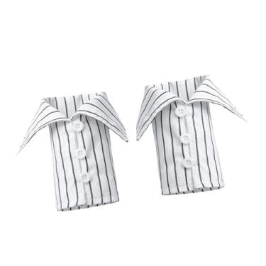 Imagem de Fiocias Conjunto de 2 Punhos E Pulseiras Decorativas Falsas para Ternos, Camisas E Suéteres, Branco