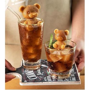 Imagem de Molde de gelo de urso grande – Bandeja de bola de gelo, forma de cubo de gelo de silicone para uso doméstico