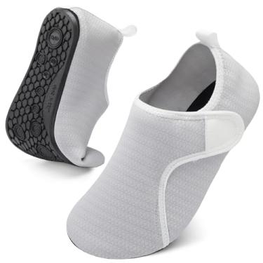 Imagem de Sapatos aquáticos para mulheres e homens descalços meias aquáticas de verão de secagem rápida chinelos, Cinza claro, 3-4 Women/2-3 Men