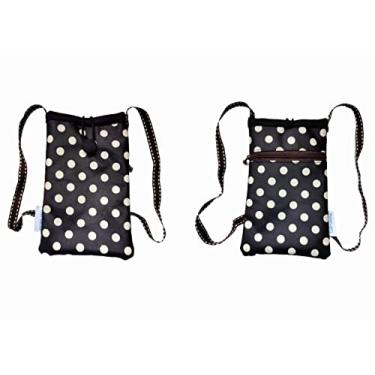 Imagem de Tainada Bolsa transversal pequena para smartphone, à prova de choque, bolsa de viagem para iPhone 16/15 Pro, 13 mini; Samsung Galaxy S24+, A54; Moto G Power (bolinhas pretas e brancas)