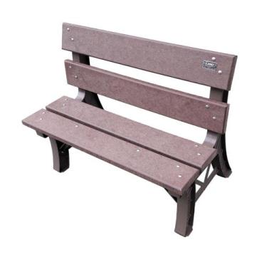 Imagem de Banco Jardim Madeira Plástica Maciça Reforçada Marrom 100cm Lanci Exte