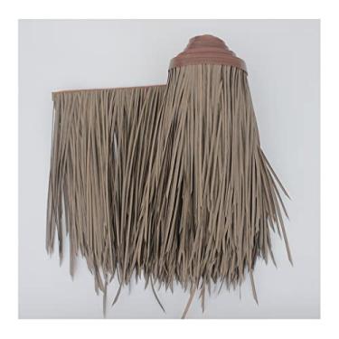 Imagem de Rolos de palha de palmeira telha de palha artificial palha de palha falsa de plástico para casa telhado simulação de telha de palha palha falsa para telhados decorativos, pavilhões (amarelo a, 0,5 x 2