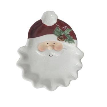 Imagem de Prato Decorativo do Papai Noel Vecitus 1 Peça 20.5x17.2x3 cm - Wincy N