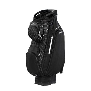 Imagem de Sun Mountain Bolsa de golfe feminina leve C100 14 vias - 13 bolsos, sistema de alça única, base de compressão compatível com carrinho elétrico push-elétrico, modelo 2026 - preto diamante