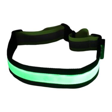 Imagem de Pegciuho Cinto Refletor LED para Ciclismo Noturno, Alça de LED Recarregável Via USB, Equipamento Refletor Intermitente para Ciclismo E Caminhadas, Verde