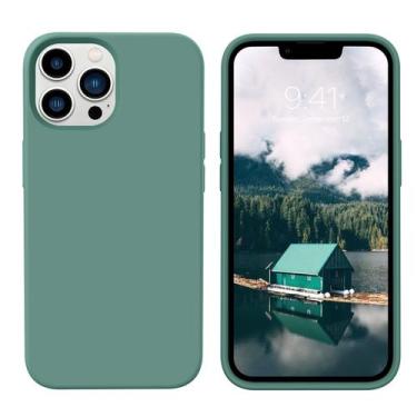 Imagem de Capa GUAGUA para iPhone 13 Pro Max de 6,7" de silicone líquido verde p