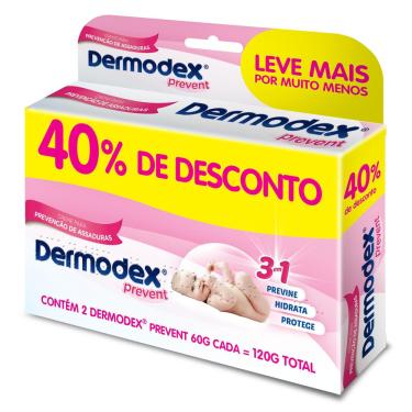 Imagem de Creme Prevenção De Assaduras Dermodex Prevent 60g 2 Unidades