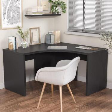 Imagem de Mesa de Escritório em L Tamburato Acabamento em Bp 135cm Ficus CabeCas
