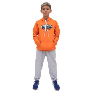 Imagem de Conjunto Moletom Infantil Canguru Estampa New York Basketball Com Calça Estiloso Quentinho