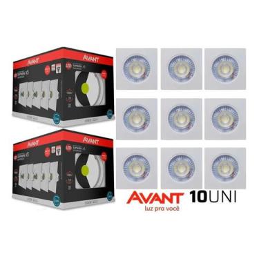 Imagem de Kit 10 Spot Led Embutir Quadrado 5w 4000k Luz Branca Neutra - Avant