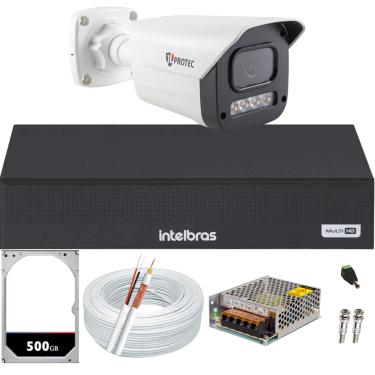 Imagem de Kit 1 Câmera 1080p Full Color C/Áudio Dvr Intelbras 4ch 500GB