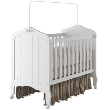 Imagem de Berço 100% Mdf Branco Americano Harmonia De Bebê Vira Cama - Permóbili