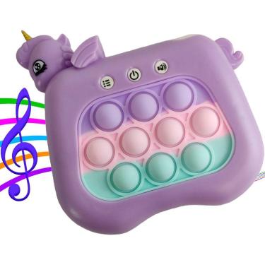 Imagem de Pop It Mini Game Unicornio 4 Modos Som Luzes Jogo Relaxante Portatil Anti Estresse Toys Crianças Fidget Sensorial