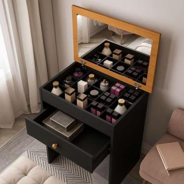 Imagem de Penteadeira Com Banqueta Estofada Acompanha Espelho Super Reforçada Es