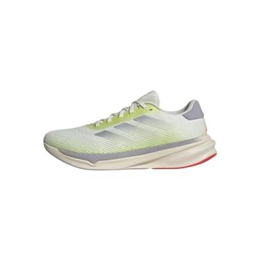 Imagem de adidas Tênis de corrida masculino Supernova Stride, Branco/Prata Metálico/Limão Pulso, 44