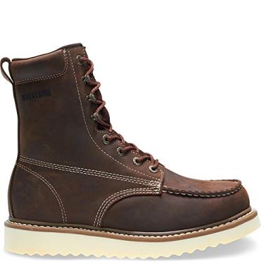 Imagem de Bota de trabalho masculina Wolverine com bico de aço e plataforma de 20 cm, Marrom, 10