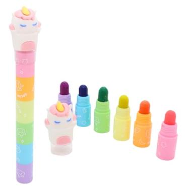 Imagem de Giz de cera unicórnio, conjunto de 6 cores