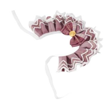 Imagem de Dpofirs Colar de Babador de Gato de Renda Xadrez JK, Acessórios Elegantes e Fofos para Cachecol para Animais de Estimação, Ideal para Donos de Animais de Estimação – Poliéster (M)