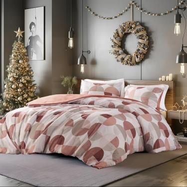 Imagem de Regency Heights Conjunto de edredom Queen estampado em três tons, 3 peças, microfibra ultramacia, quente e aconchegante para todas as estações, blush terracota