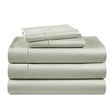 Imagem de LANE LINEN Jogo de lençol King dividido 100% algodão egípcio para camas ajustáveis, ecologicamente correto, produzido de forma sustentável, sem fiapos, resistente ao desbotamento, bolso profundo de 38