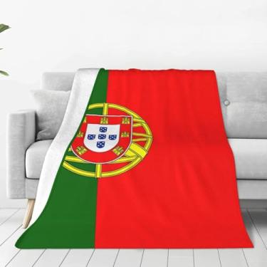 Imagem de KOSUES Cobertor de flanela macio com bandeira portuguesa de Portugal, cobertor de cama quente para escritório, cama, sala de estar, quarto, sofá, cadeira, sofá, sofá, viagem, acampamento, 152 x 127 cm