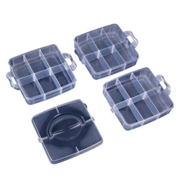 Imagem de Organizador Plástico Transparente com 3 Compartimentos, 16x15x13cm, para Banheiro, Escritório, Penteadeira, Cozinha