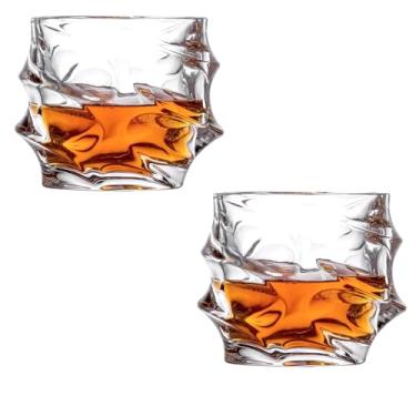 Imagem de ccsxqy Conjunto de copos de uísque de 2 peças - copos de bola alta para Bourbon, Scotch e coquetéis, copos resistentes de base grossa, presente de bar ideal para homens e amantes de uísque (durável e
