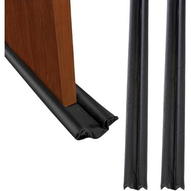 Imagem de KIT 2 Veda Porta Protetor Rolinho Duplo Ajustável Impermeável | Bloqueador de Insetos, Poeira e Ruídos | Isolamento Térmico e Acústico para Portas de 100cm