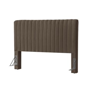 Imagem de Cabeceira Cama Box Casal 1,40m Estofada Havai Veludo Marrom