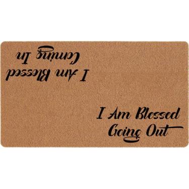Imagem de AIKONGNICE I Am Blessed Going Out 76.2 cm (L) x 43.2 cm (C) Funny Welcome for Entrance Indoor Custom Door Mats & Outdoor Antiderrapante Novidade Presente