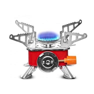 Imagem de Mini Fogão Portátil Acampamento Sobrevivência Mochileiro Ajustável Potente Estável Piquenique Caminhada Trilha Leve Dobrável Premium