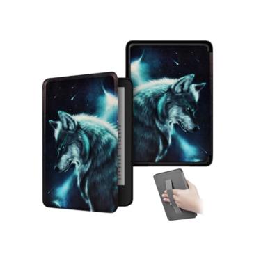 Imagem de Akacy Capa com estampa pintada com alça para Kindle Paperwhite de 6,0 polegadas 11ª geração lançada em 2022/2024 (Modelo: C2V2L3/RS23CV) Proteção de couro PU (32)