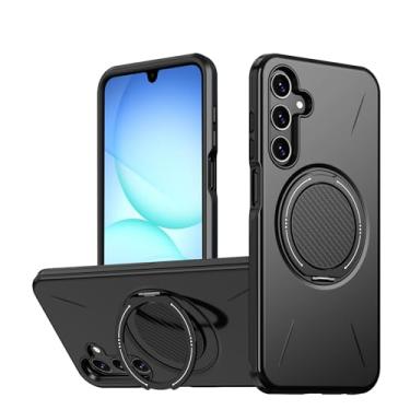 Imagem de Niuuro Capa para Samsung Galaxy A16/A17 com suporte, (adequada para MagSafe) (grau militar) capa magnética resistente à prova de choque com suporte de anel embutido - preta