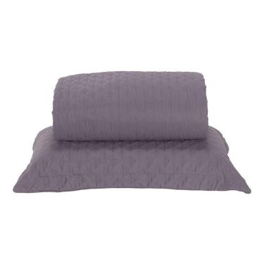 Imagem de Kit Cobre Leito Milão Solteiro 2 Peças 100% Poliéster - Lavanda / Branco
