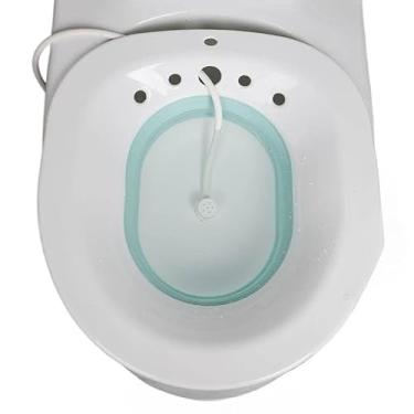 Imagem de Bacia Para Banho De Assento Dobrável E Higiene Íntima Portátil feminino perineal imersão toalete sitz banheira bacia(VERDE)