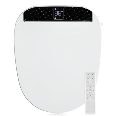 Imagem de Combier Assento sanitário bidê com lavagem turbo, controle remoto sem fio e painel lateral, assento aquecido com assento aquecido ajustável, água morna, secador de ar e vários modos de pulverização