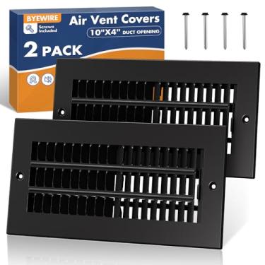 Imagem de Abertura de duto de 25 x 10 cm, capas de ventilação de ar para parede ou teto, ventilação de aço bidirecional de alto fluxo de ar, parede ajustável, registro de teto de tampa de ventilação AC, para