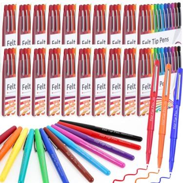 Imagem de MotiMind 240 canetas de feltro de ponta média de 0,7 mm, marcadores de 12 cores, agenda para professores, estudantes, diário, anotações, arte, escritório, material escolar