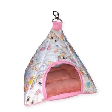 Imagem de Casa para Hamsters Periquitos e Calopsitas em Pano – Toca e Gaiola Segura para Agapornis e Twister (Coelhinho,0,19cm x 0,19cm x 0,23cm)