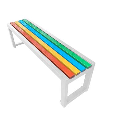 Imagem de TRGCJGH Banco de jardim, banco de pátio para 2 pessoas, assento de ripas de metal, bancos de móveis de varanda para parque ao ar livre, gramado, deck (100 cm/39,3 pol, branco 1)