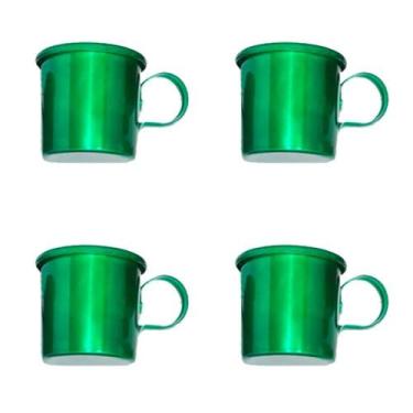 Imagem de Kit 4 Canecas Em Alumínio Estilo Moscow Mule Verde Bright - Retrofenna